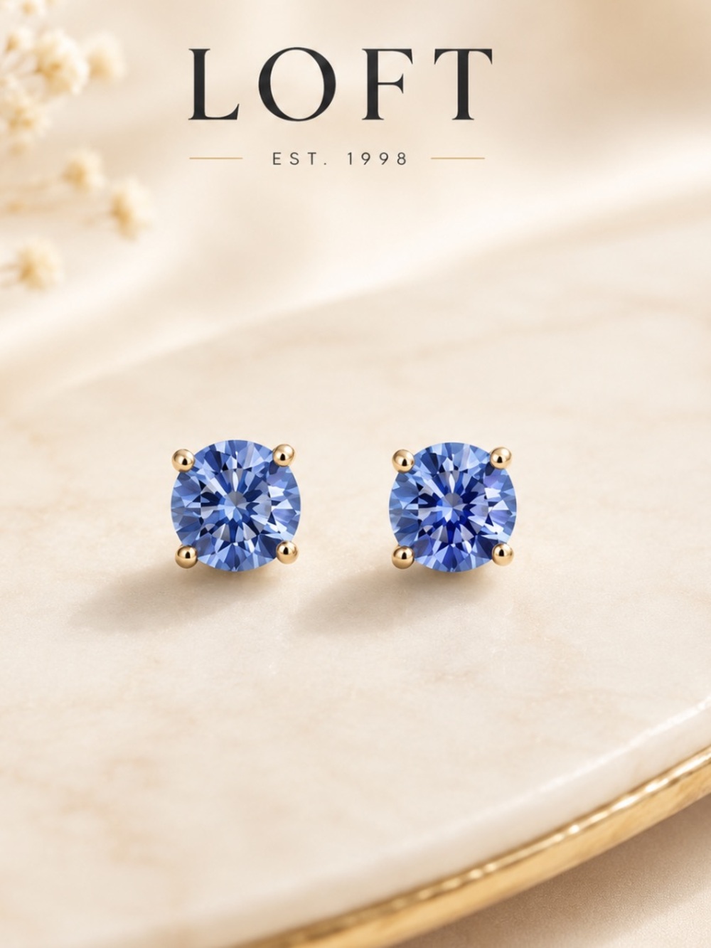 Ann Taylor Loft Blue Crystal Stud Earrings